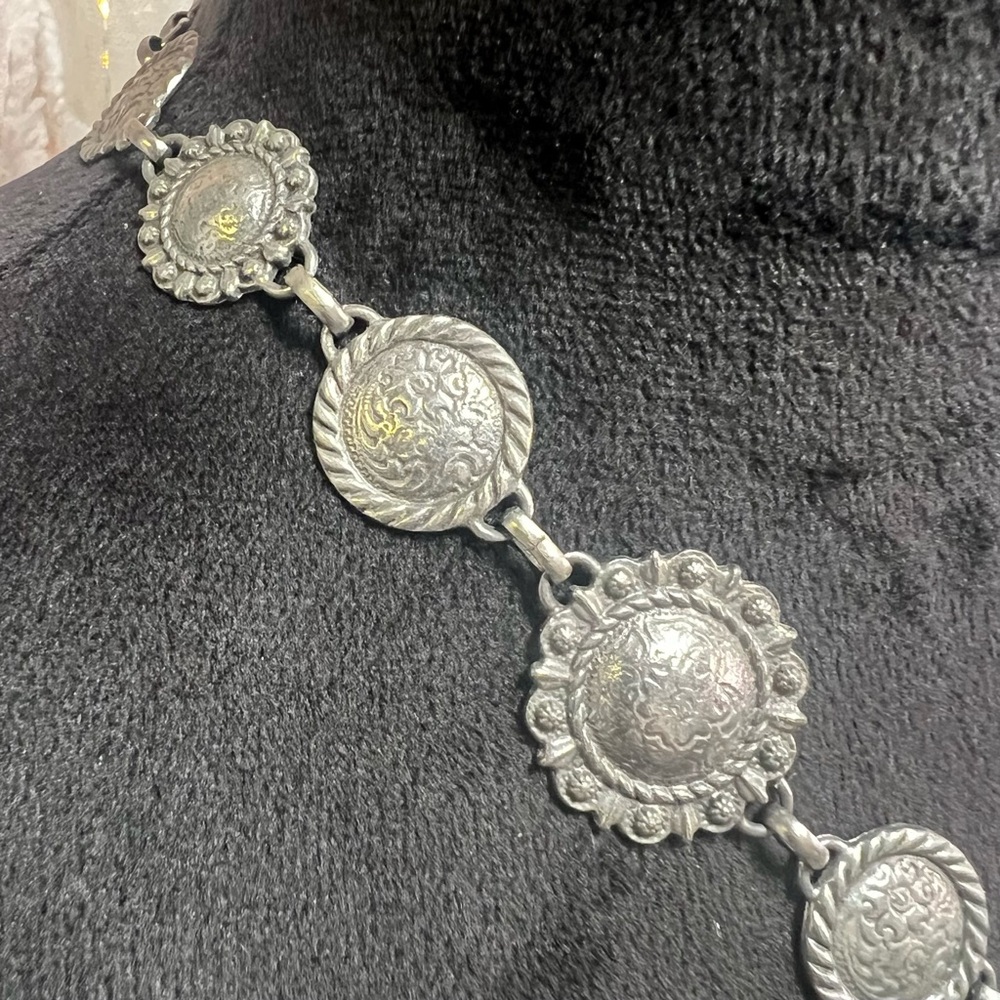 Bohemian Cowgirl Love Concho Silver Heart Pendant Necklace - Picture 4 of 15